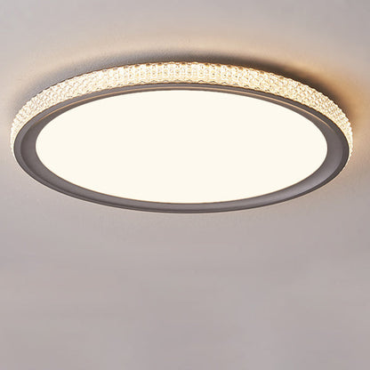 Modern Minimalist Round Aluminum Acrylic LED Flush Mount Ceiling Light For Living Room