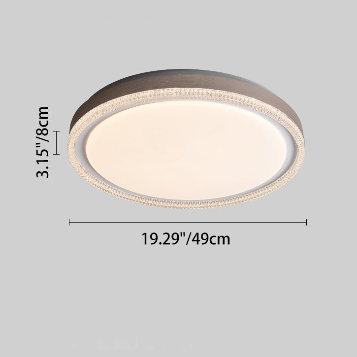 Modern Minimalist Round Iron Acrylic LED Flush Mount Ceiling Light For Bedroom