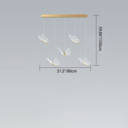 Modern Luxury Butterfly Iron Acrylic LED Chandelier For Living Room