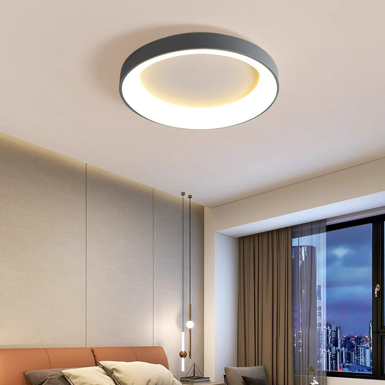 Modern Minimalist Round Bowl Acrylic Iron LED Flush Mount Ceiling Light For Living Room