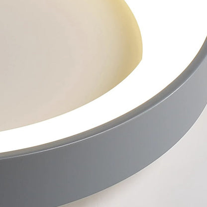 Modern Minimalist Round Bowl Acrylic Iron LED Flush Mount Ceiling Light For Living Room