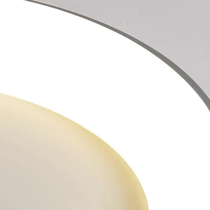 Modern Minimalist Round Bowl Acrylic Iron LED Flush Mount Ceiling Light For Living Room