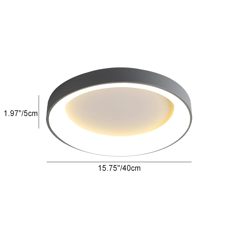 Modern Minimalist Round Bowl Acrylic Iron LED Flush Mount Ceiling Light For Living Room