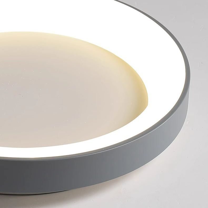 Modern Minimalist Round Bowl Acrylic Iron LED Flush Mount Ceiling Light For Living Room