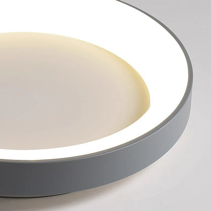 Modern Minimalist Round Bowl Acrylic Iron LED Flush Mount Ceiling Light For Living Room