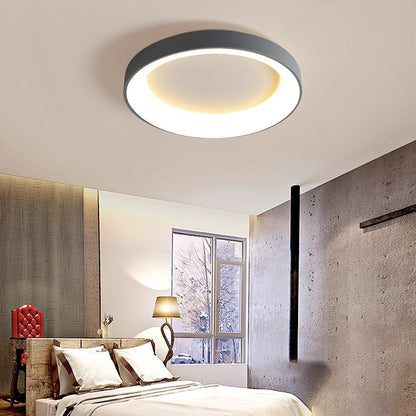 Modern Minimalist Round Bowl Acrylic Iron LED Flush Mount Ceiling Light For Living Room