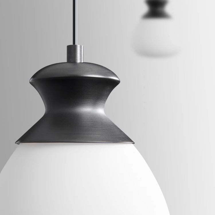 Contemporary Nordic Brass Glass Bottle Shape 1-Light Pendant Light For Living Room