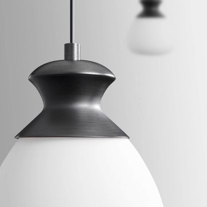 Contemporary Nordic Brass Glass Bottle Shape 1-Light Pendant Light For Living Room