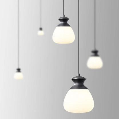 Contemporary Nordic Brass Glass Bottle Shape 1-Light Pendant Light For Living Room