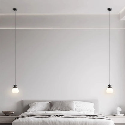 Contemporary Nordic Brass Glass Bottle Shape 1-Light Pendant Light For Living Room