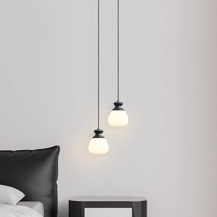 Contemporary Nordic Brass Glass Bottle Shape 1-Light Pendant Light For Living Room