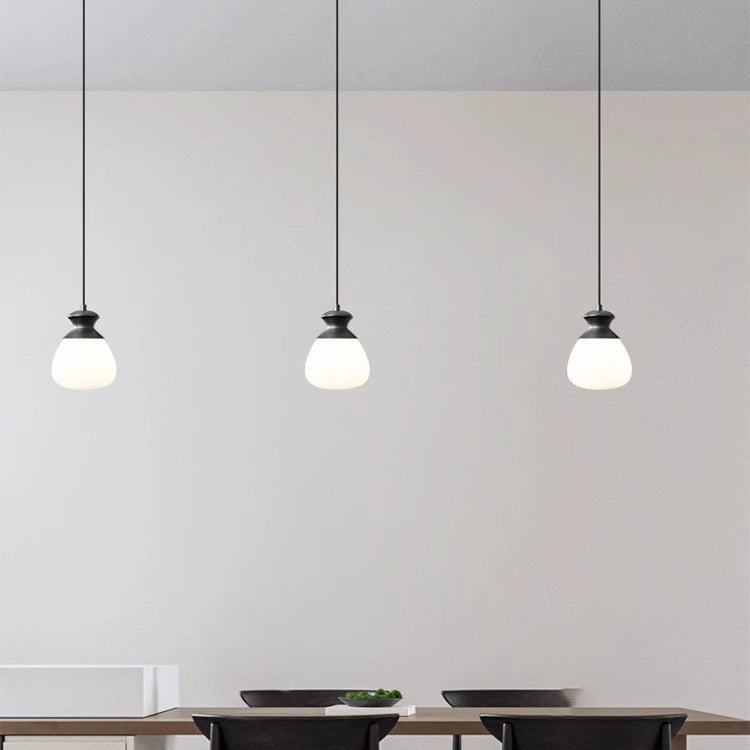 Contemporary Nordic Brass Glass Bottle Shape 1-Light Pendant Light For Living Room