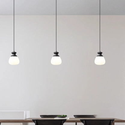 Contemporary Nordic Brass Glass Bottle Shape 1-Light Pendant Light For Living Room