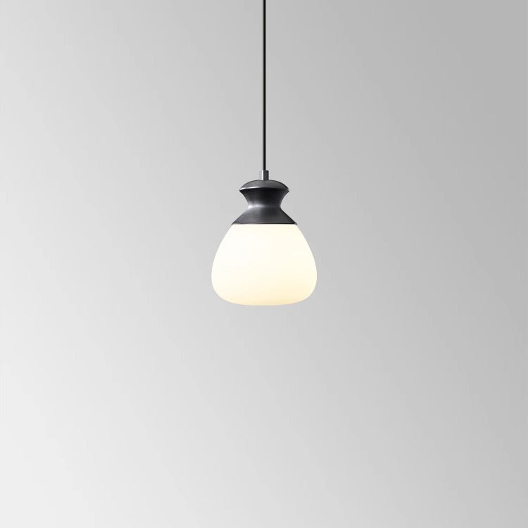 Contemporary Nordic Brass Glass Bottle Shape 1-Light Pendant Light For Living Room