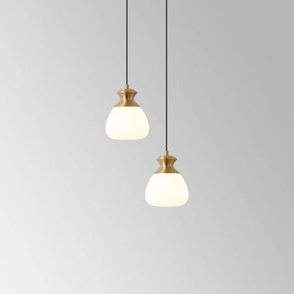 Contemporary Nordic Brass Glass Bottle Shape 1-Light Pendant Light For Living Room