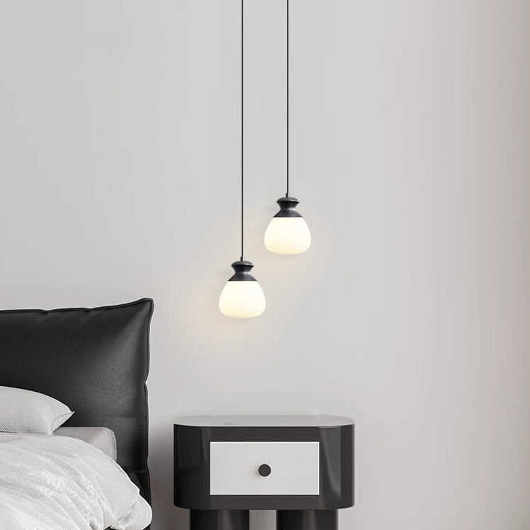 Contemporary Nordic Brass Glass Bottle Shape 1-Light Pendant Light For Living Room