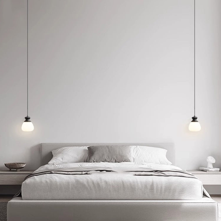 Contemporary Nordic Brass Glass Bottle Shape 1-Light Pendant Light For Living Room