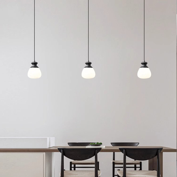 Contemporary Nordic Brass Glass Bottle Shape 1-Light Pendant Light For Living Room