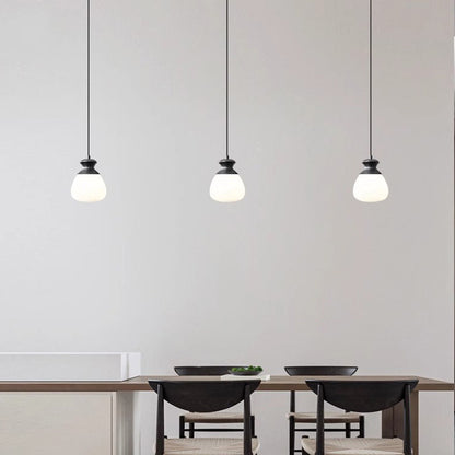 Contemporary Nordic Brass Glass Bottle Shape 1-Light Pendant Light For Living Room