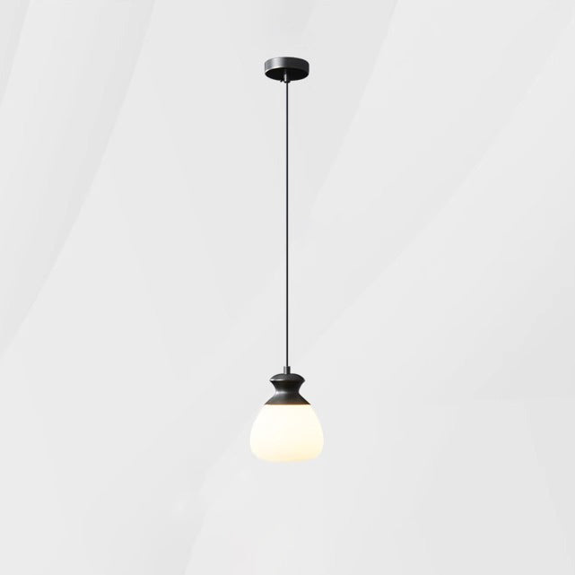 Contemporary Nordic Brass Glass Bottle Shape 1-Light Pendant Light For Living Room