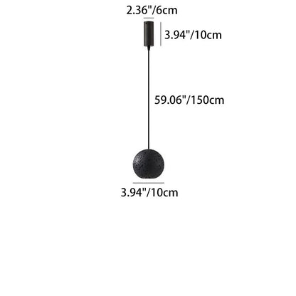 Contemporary Nordic Copper Black Hole Stone Orb Shape 1-Light Pendant Light For Living Room