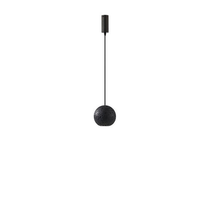 Contemporary Nordic Copper Black Hole Stone Orb Shape 1-Light Pendant Light For Living Room
