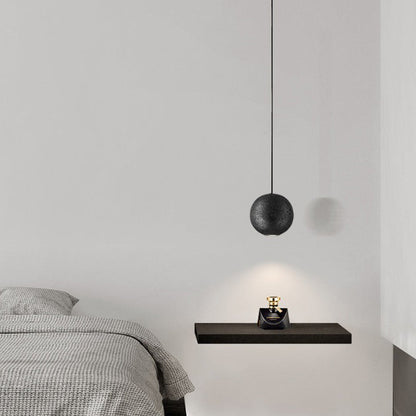 Contemporary Nordic Copper Black Hole Stone Orb Shape 1-Light Pendant Light For Living Room