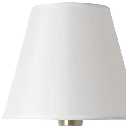 Modern Minimalist Fabric Drum Shape Metal Bead 1-Light Table Lamp For Bedroom