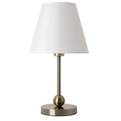 Modern Minimalist Fabric Drum Shape Metal Bead 1-Light Table Lamp For Bedroom