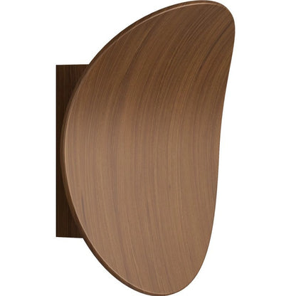 Modern Minimalist Wood Grain Curved Round Iron Aluminum LED Wall Sconce Lamp For Hallway
