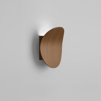 Modern Minimalist Wood Grain Curved Round Iron Aluminum LED Wall Sconce Lamp For Hallway