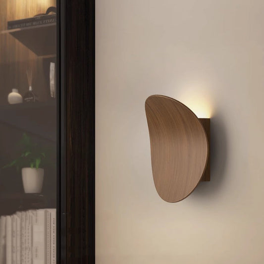 مصباح حائط LED دائري من الحديد والألومنيوم بتصميم عصري بسيط من الخشب المنحني للممر 