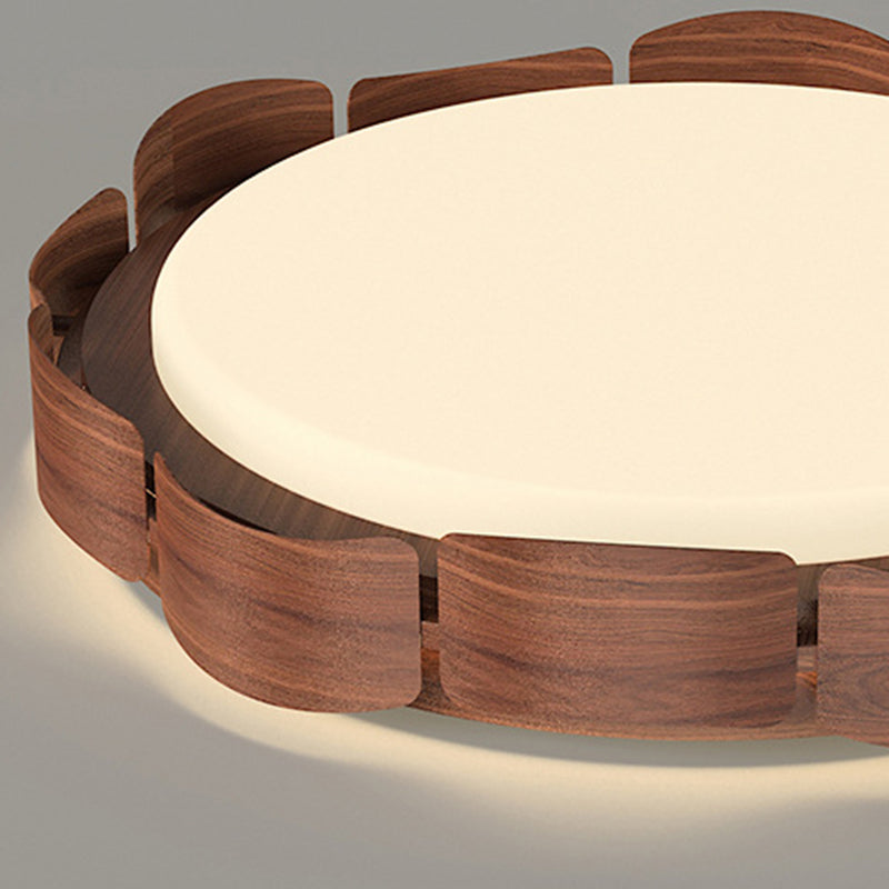 Contemporary Retro Round Curved Iron Acrylic LED Flush Mount Ceiling Light For Living Room