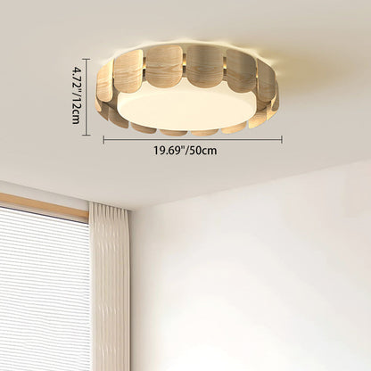 Contemporary Retro Round Curved Iron Acrylic LED Flush Mount Ceiling Light For Living Room