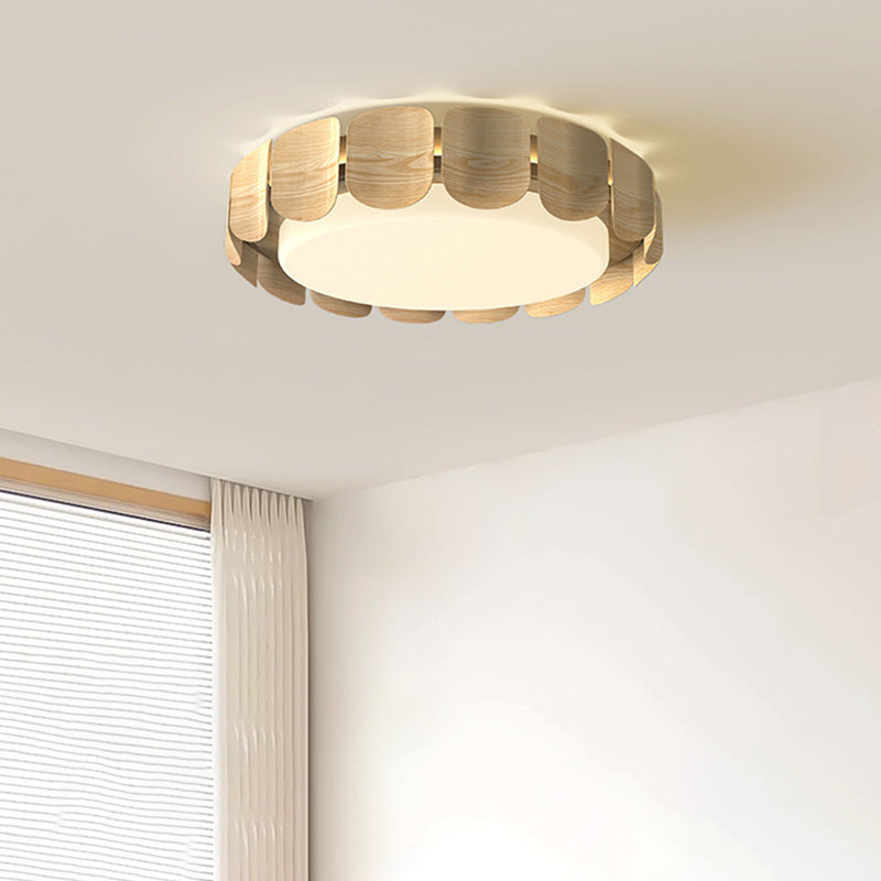 Contemporary Retro Round Curved Iron Acrylic LED Flush Mount Ceiling Light For Living Room