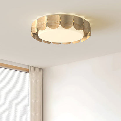 Contemporary Retro Round Curved Iron Acrylic LED Flush Mount Ceiling Light For Living Room