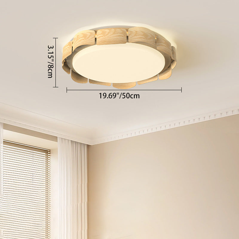 Contemporary Retro Round Curved Iron Acrylic LED Flush Mount Ceiling Light For Living Room