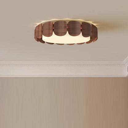 Contemporary Retro Round Curved Iron Acrylic LED Flush Mount Ceiling Light For Living Room