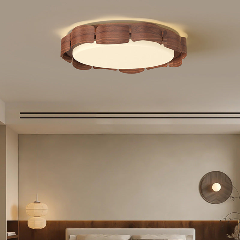 Contemporary Retro Round Curved Iron Acrylic LED Flush Mount Ceiling Light For Living Room