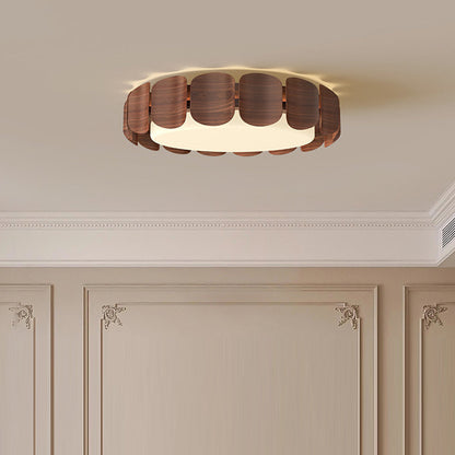 Contemporary Retro Round Curved Iron Acrylic LED Flush Mount Ceiling Light For Living Room