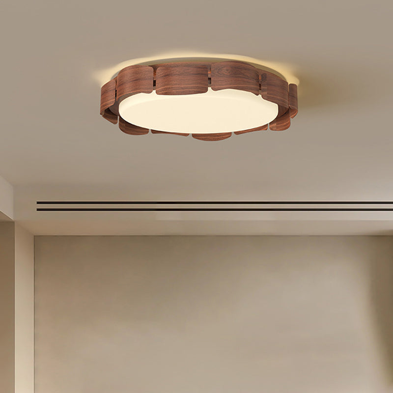 Contemporary Retro Round Curved Iron Acrylic LED Flush Mount Ceiling Light For Living Room