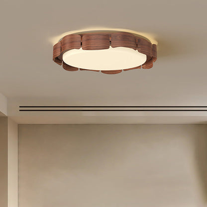 Contemporary Retro Round Curved Iron Acrylic LED Flush Mount Ceiling Light For Living Room