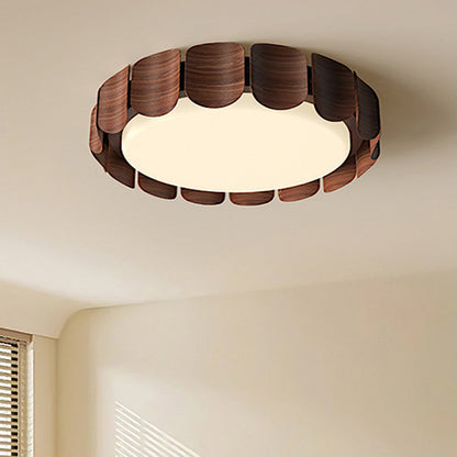 Contemporary Retro Round Curved Iron Acrylic LED Flush Mount Ceiling Light For Living Room