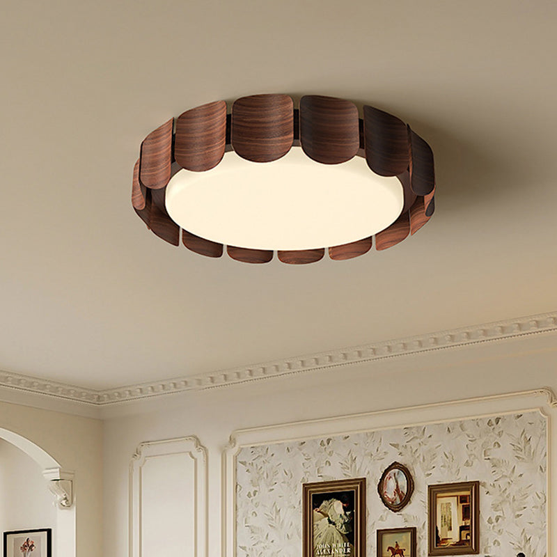 Contemporary Retro Round Curved Iron Acrylic LED Flush Mount Ceiling Light For Living Room