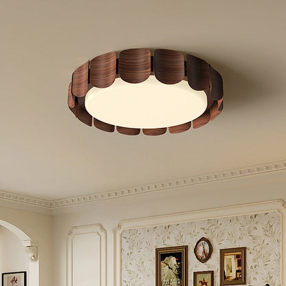 Contemporary Retro Round Curved Iron Acrylic LED Flush Mount Ceiling Light For Living Room