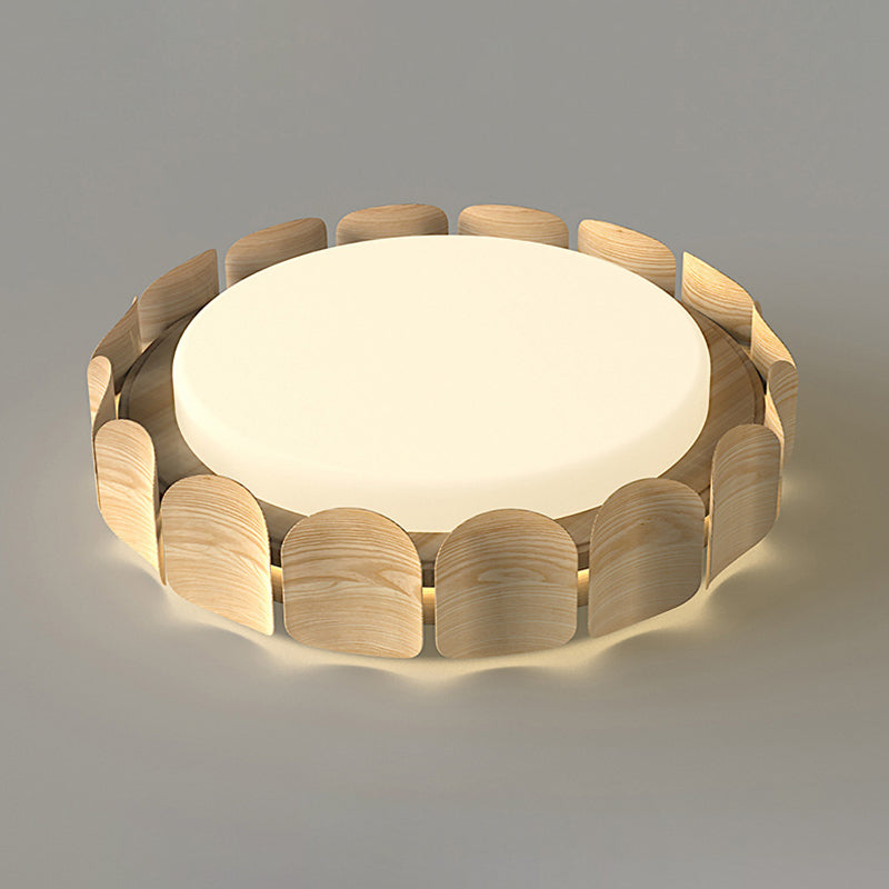 Contemporary Retro Round Curved Iron Acrylic LED Flush Mount Ceiling Light For Living Room
