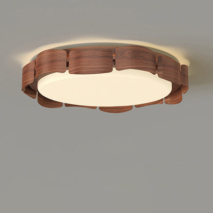 Contemporary Retro Round Curved Iron Acrylic LED Flush Mount Ceiling Light For Living Room
