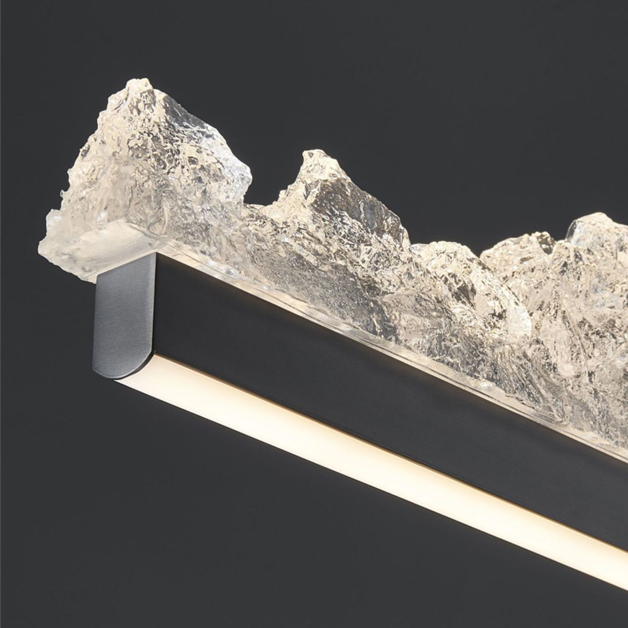 Contemporary Luxury Long Iceberg Aluminum Platinum LED Island Light Chandelier For Dining Room