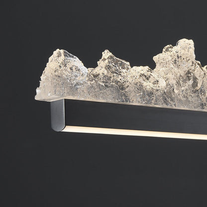 Contemporary Luxury Long Iceberg Aluminum Platinum LED Island Light Chandelier For Dining Room