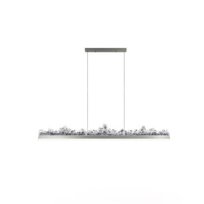 Contemporary Luxury Long Iceberg Aluminum Platinum LED Island Light Chandelier For Dining Room